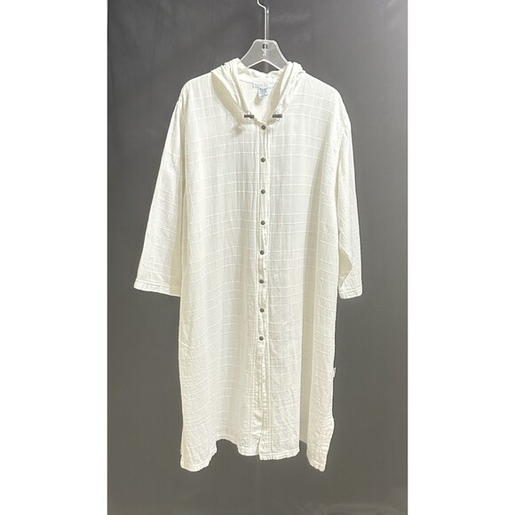 Ezze Wear Outdoor Other - Ezze Wear Womens XL Dotty Cotton Gauze Hooded Drawstring Swim Cover